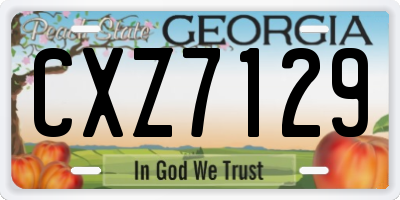 GA license plate CXZ7129