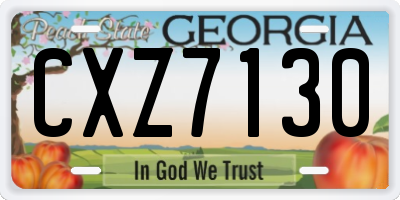 GA license plate CXZ7130