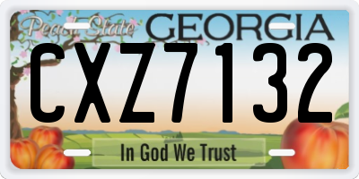 GA license plate CXZ7132