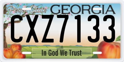 GA license plate CXZ7133