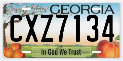 GA license plate CXZ7134