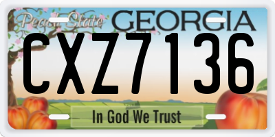 GA license plate CXZ7136