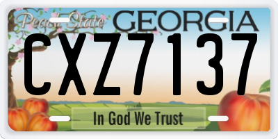 GA license plate CXZ7137