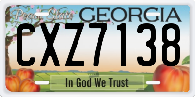 GA license plate CXZ7138
