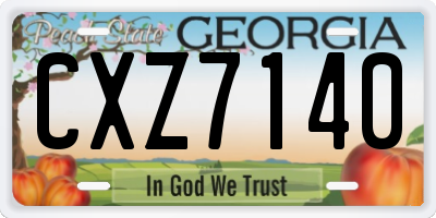 GA license plate CXZ7140