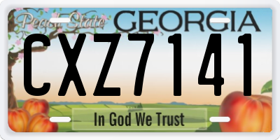 GA license plate CXZ7141