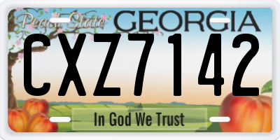 GA license plate CXZ7142