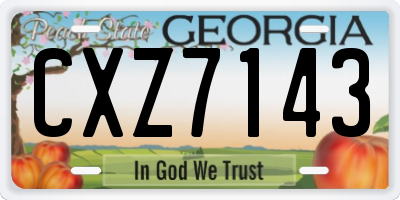 GA license plate CXZ7143