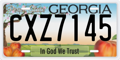 GA license plate CXZ7145