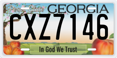 GA license plate CXZ7146