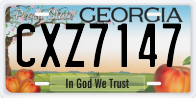 GA license plate CXZ7147