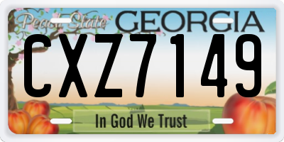 GA license plate CXZ7149