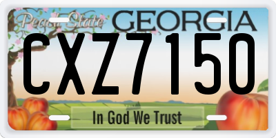 GA license plate CXZ7150