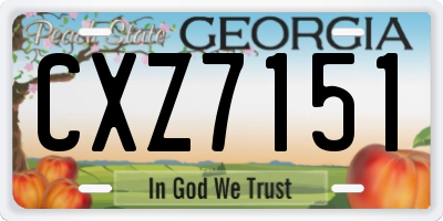 GA license plate CXZ7151