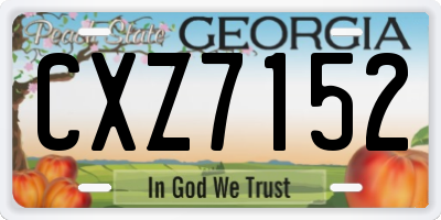 GA license plate CXZ7152
