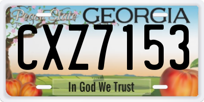 GA license plate CXZ7153