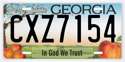 GA license plate CXZ7154