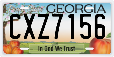 GA license plate CXZ7156