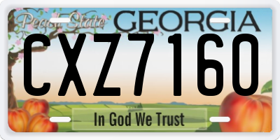 GA license plate CXZ7160