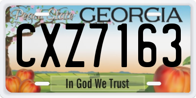 GA license plate CXZ7163