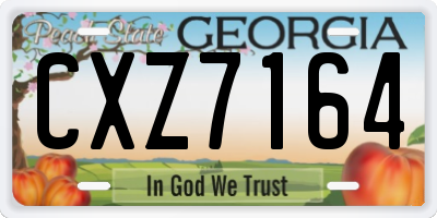 GA license plate CXZ7164