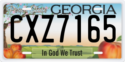 GA license plate CXZ7165