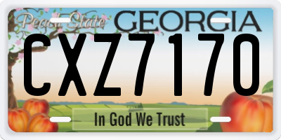 GA license plate CXZ7170