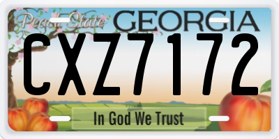 GA license plate CXZ7172