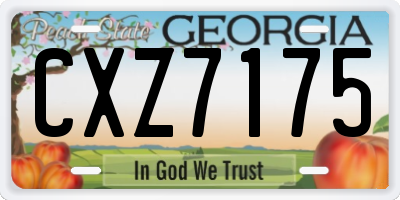GA license plate CXZ7175