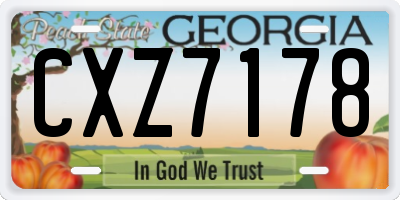 GA license plate CXZ7178