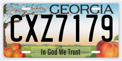 GA license plate CXZ7179
