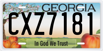 GA license plate CXZ7181