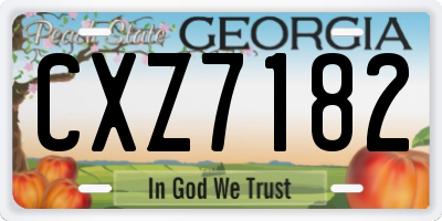 GA license plate CXZ7182