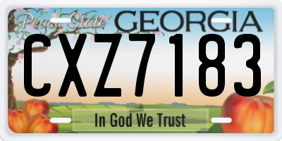 GA license plate CXZ7183