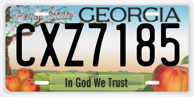 GA license plate CXZ7185