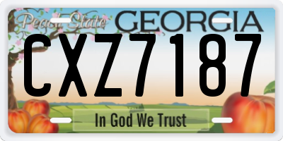 GA license plate CXZ7187