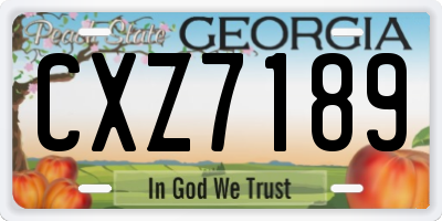 GA license plate CXZ7189