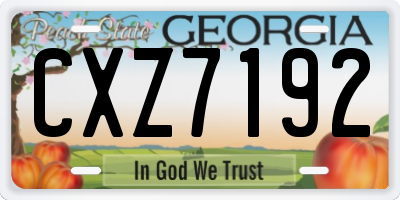 GA license plate CXZ7192