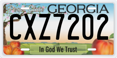 GA license plate CXZ7202
