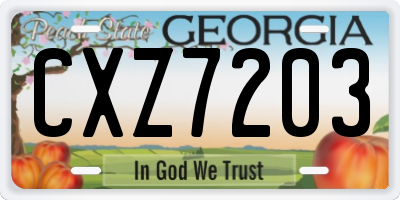 GA license plate CXZ7203