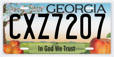 GA license plate CXZ7207