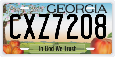 GA license plate CXZ7208