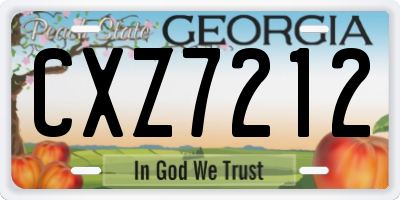 GA license plate CXZ7212