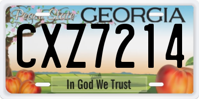 GA license plate CXZ7214