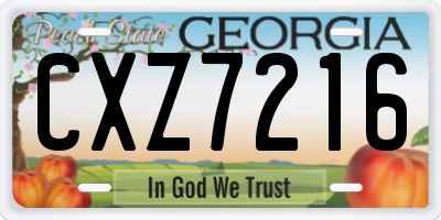 GA license plate CXZ7216