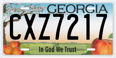 GA license plate CXZ7217