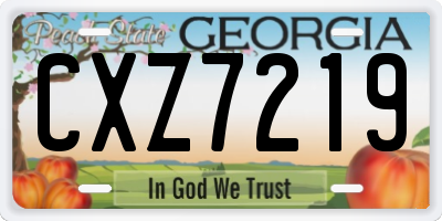 GA license plate CXZ7219