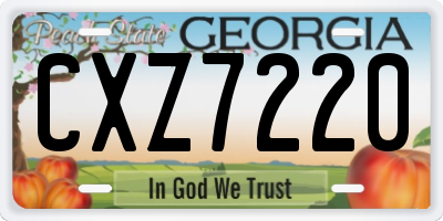 GA license plate CXZ7220