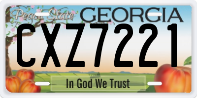 GA license plate CXZ7221