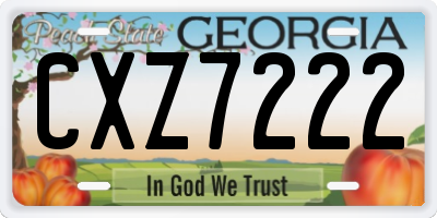 GA license plate CXZ7222